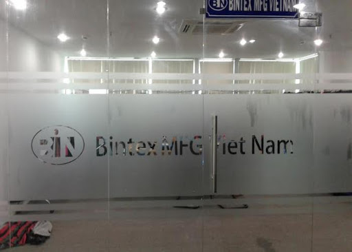 decal kính mờ cắt chữ, logo theo yêu cầu