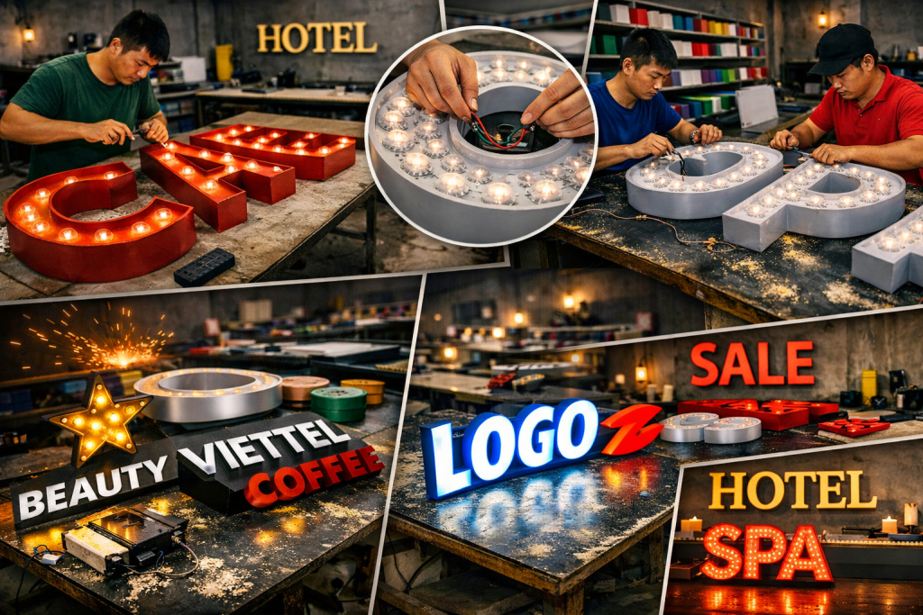 xưởng sản xuất chữ nổi quảng cáo